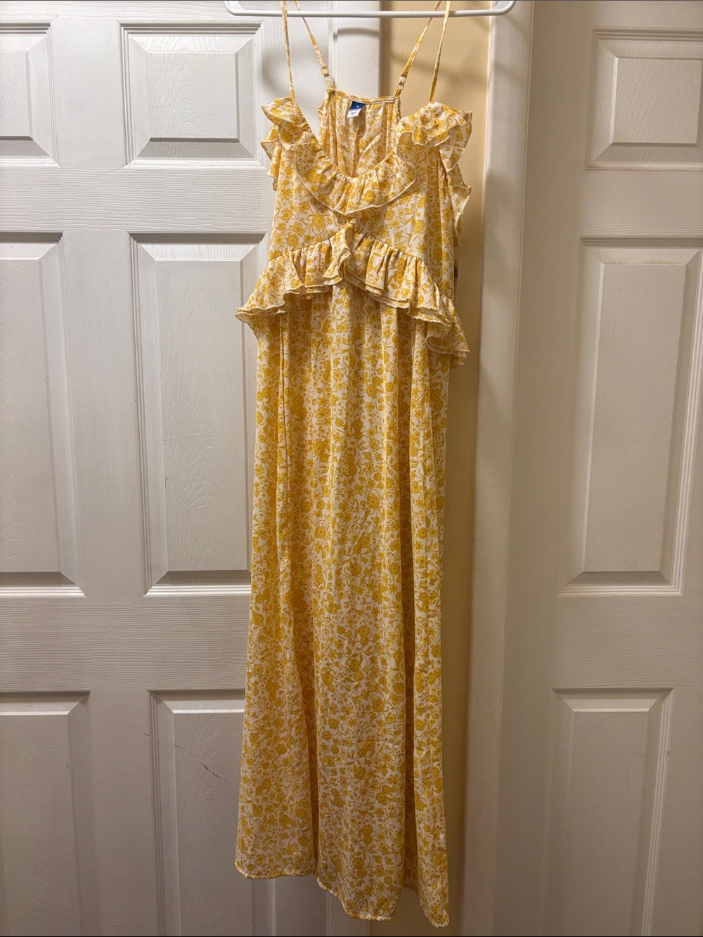 Yellow Floral Ruffle Maxi Dress — Old Navy “The Occasion” collection